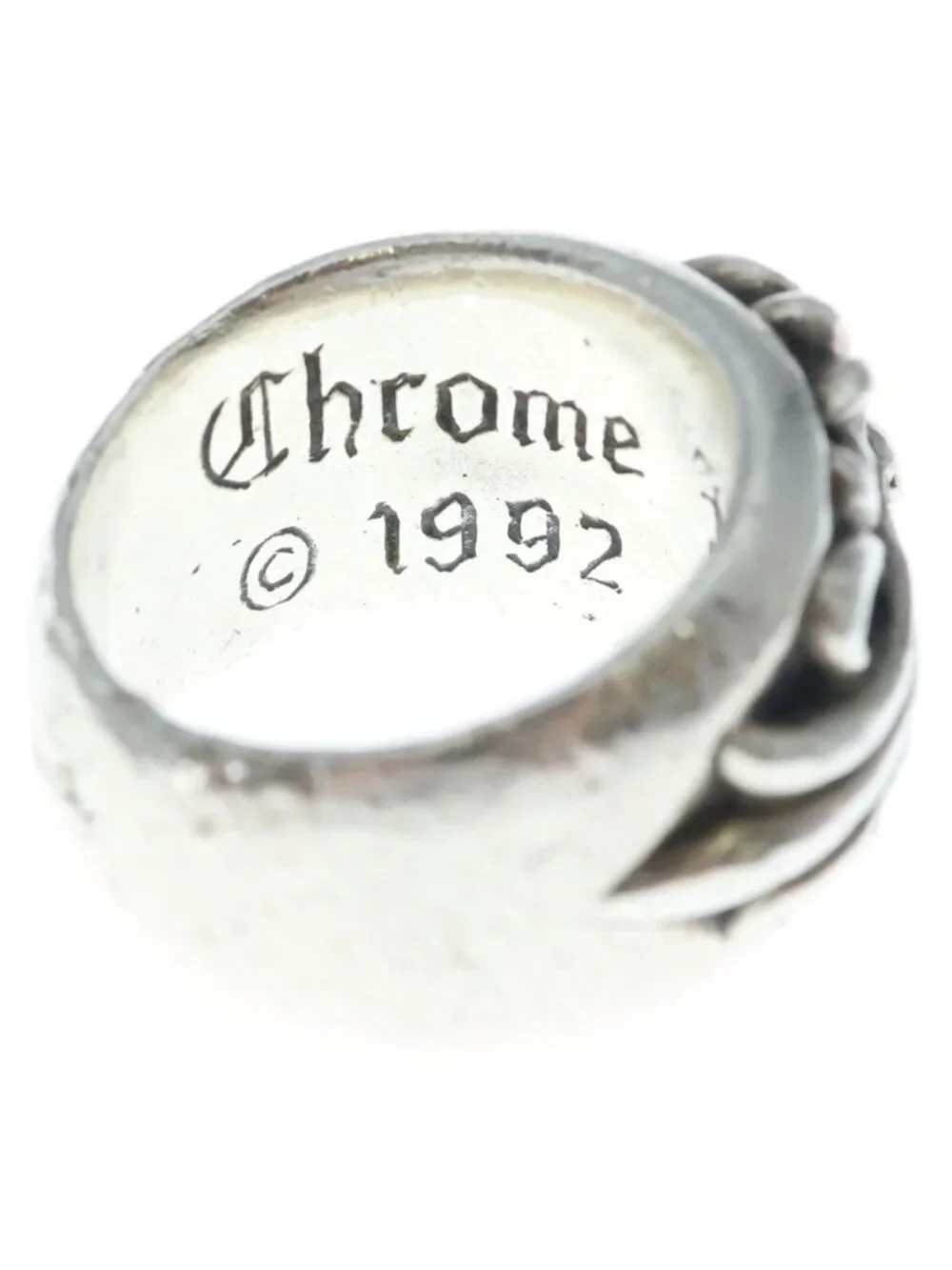 Chrome Hearts Flrl Floral Cross Ring Silver